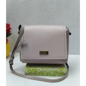 Kate Spade New York Gray Leather Flap Closure Small Crossbody Bag